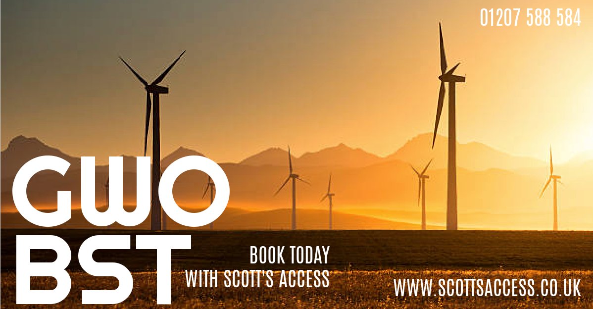 The wind industry is growing fast, and you could be part of its success story.

GWO certified training courses can transform your passion for clean energy into a trade you can take with you anywhere in the world.

Contact Scott's Access today.
01207 588 584
