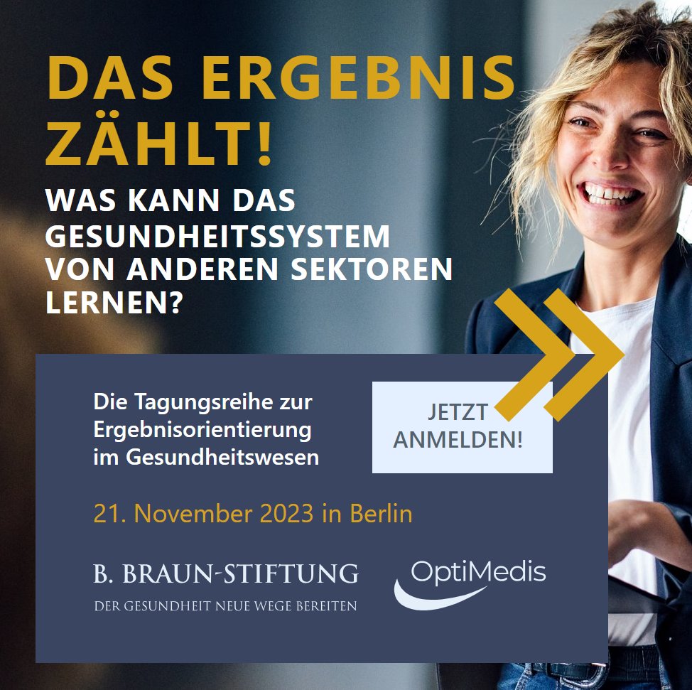 📣 Save the Date!⭐️Am 21. November 2023 kehrt "Das Ergebnis zählt!" zurück nach Berlin. Wir sind stolz, Partner und Veranstalter dieser Tagungsreihe für mehr Ergebnisorientierung im #Gesundheitswesen zu sein. Erfahren Sie mehr unter: optimedis.de/ergebnisorient…
#DasErgebnisZählt