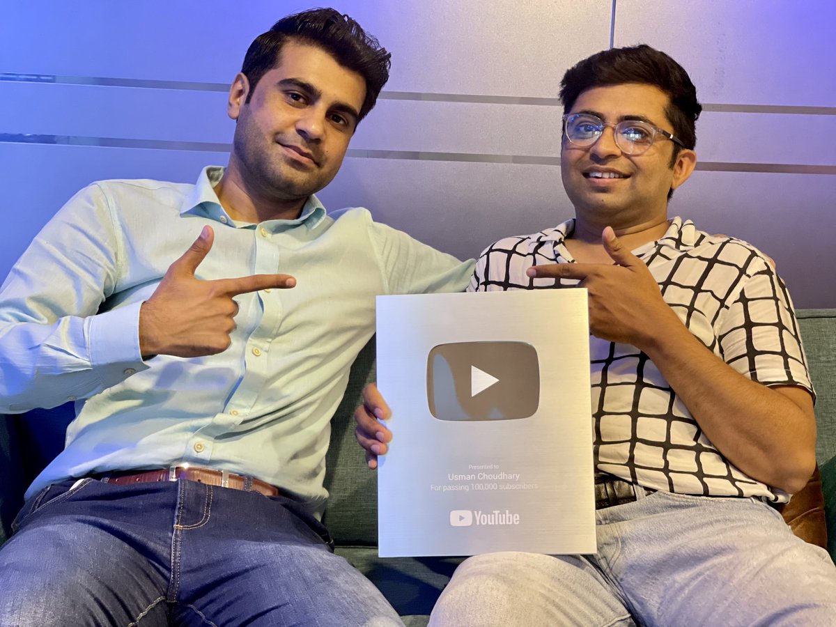 aymaanzahid's tweet photo. "Congratulations @Usman_Ch92 on hitting 100K subscribers on @YouTube! 🎉🎊 
Your hard work and dedication paid off, Enjoy the YouTube Play Button.  👏🏼🙌🏼 🌸✨
#YouTubePlayButton https://t.co/2vgDejE1tM