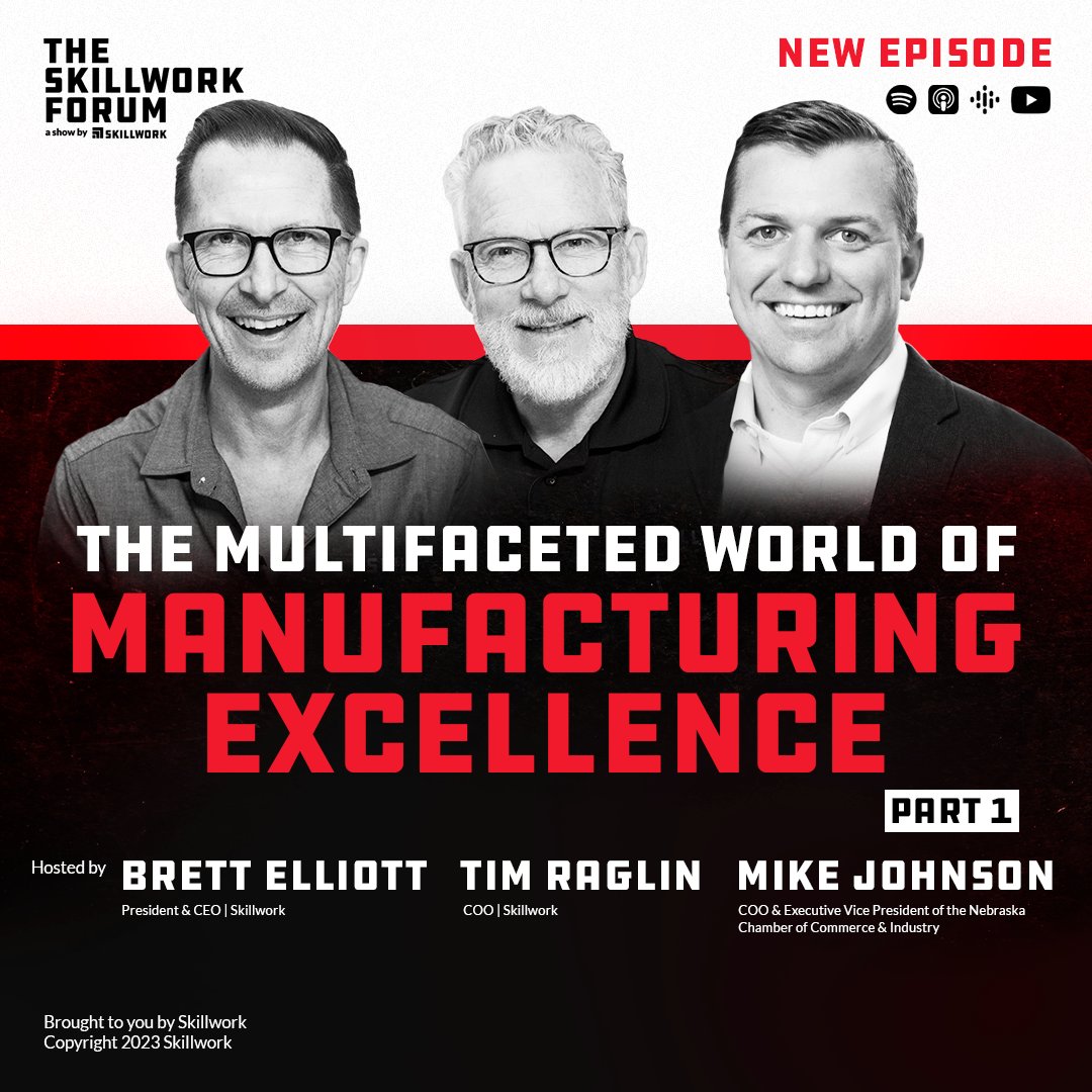 SkillworkCo's tweet image. 🎙️ On #SkillworkForum, Tim &amp;amp; Brett discuss skilled trades with Mike Johnson of the Nebraska Chamber. They delve into workforce challenges and the push for 4-year colleges. #NebraskaBusiness #ManufacturingInsights