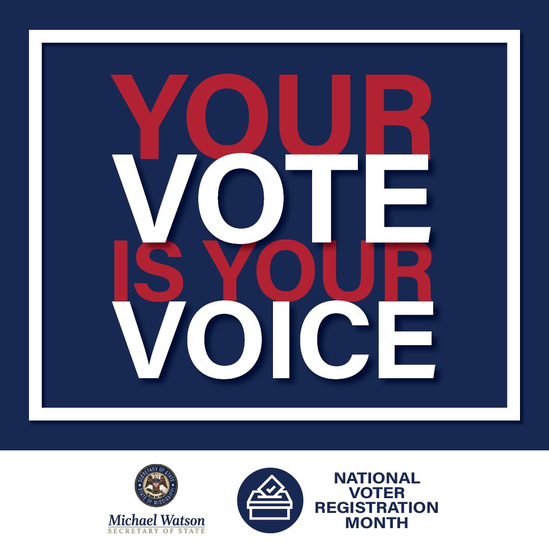 MississippiSOS's tweet image. 🎊Today is #NationalVoterRegistrationDay❗️ Celebrate by registering to vote, so you can make your voice heard! 📣 #YallVote #TrustedInfo #VoteReady