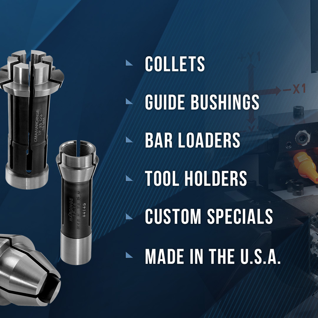 HardingeInc's tweet image. Do you have a unique workholding application? Let Hardinge custom manufacture a device to grip it precisely! Dial 833-COLLETS or email us at orders@hardinge.com to get started today! #Manufacturing #CustomManufacturing #SwissStyleCollets