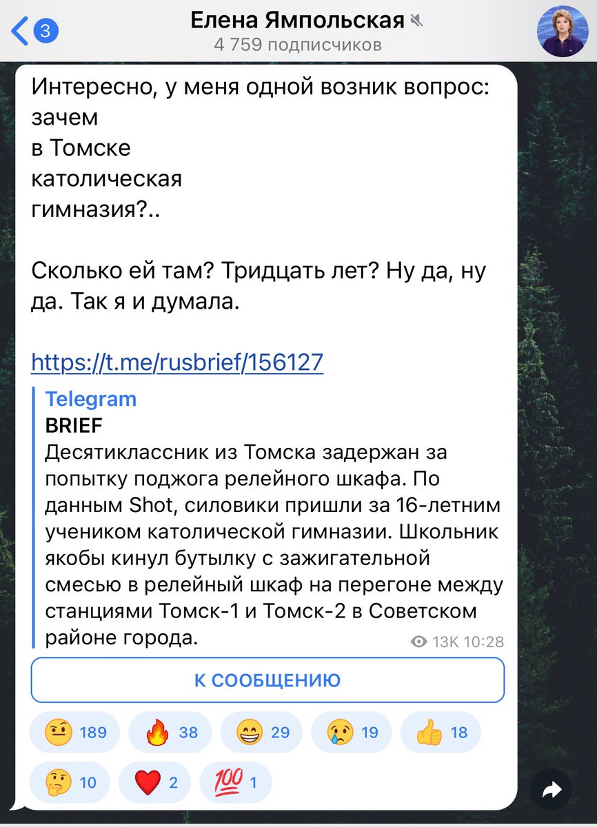 Елене предлагаю возмутиться тому, что в Томске есть мечеть. 

В Москве — синагоги. В Петербурге — буддийские храмы. 
 
Человек возглавляет думский комитет по культуре, кстати.
