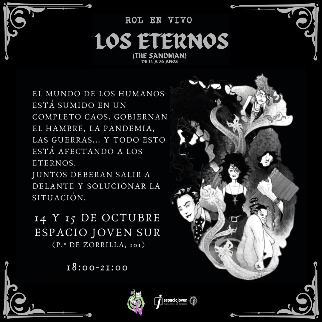 Espacio Joven Sur (@ejovensurva) on Twitter photo <a href="/VorticeVA/">VorticeValladolid</a> prepara un rol en vivo que tendrá 2 "pases" los días 14 y 15 OCT (de 18 a 21h) en el <a href="/ejovensurVA/">Espacio Joven Sur</a>.
El mundo está sumido en el caos. Gobiernan el hambre, la pandemia, las guerras...
Plazas limitadas para jóvenes de 14 a 35 años.
Inscríbete:
n9.cl/7gugi <a href="/VorticeVA/">VorticeValladolid</a> prepara un rol en vivo que tendrá 2 "pases" los días 14 y 15 OCT (de 18 a 21h) en el <a href="/ejovensurVA/">Espacio Joven Sur</a>.
El mundo está sumido en el caos. Gobiernan el hambre, la pandemia, las guerras...
Plazas limitadas para jóvenes de 14 a 35 años.
Inscríbete:
n9.cl/7gugi