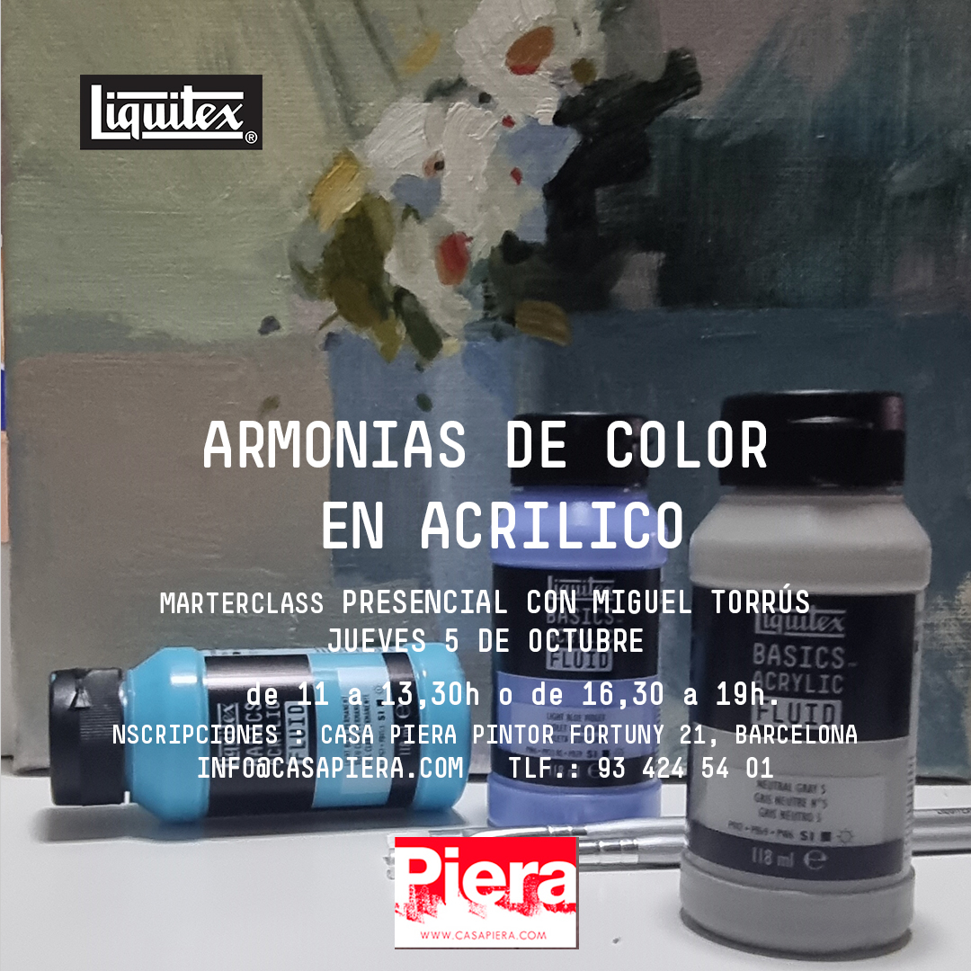 Nova masterclass a càrrec de Miguel Torrús. Aquest cop, de pintura acrílica. DIJOUS 5 D'OCTUBRE en torn de matí i torn de tarda :-)