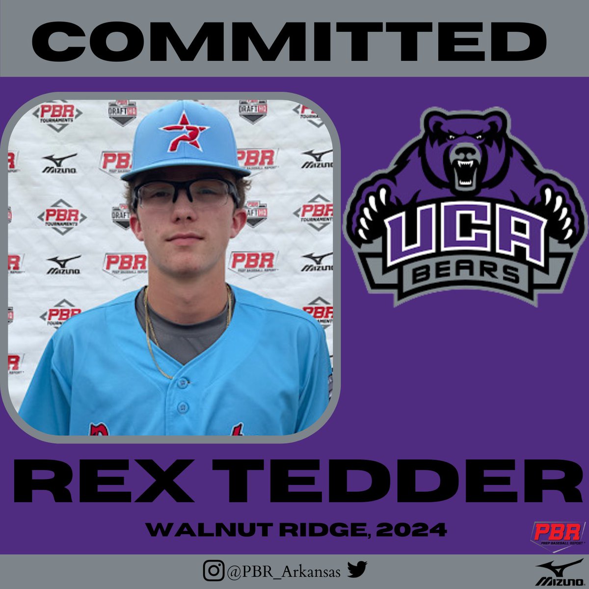 PBR Arkansas (@prepbaseballar) on Twitter photo RHP Rex Tedder (Walnut Ridge, 2024) commits to Central Arkansas
Rex is ranked 18th in the states 2024 class
<a href="/rex_tedder/">RexTedder2024</a>
<a href="/UCABearBaseball/">UCA Baseball</a>
👤PROFILE: loom.ly/AkjlOgg RHP Rex Tedder (Walnut Ridge, 2024) commits to Central Arkansas
Rex is ranked 18th in the states 2024 class
<a href="/rex_tedder/">RexTedder2024</a>
<a href="/UCABearBaseball/">UCA Baseball</a>
👤PROFILE: loom.ly/AkjlOgg