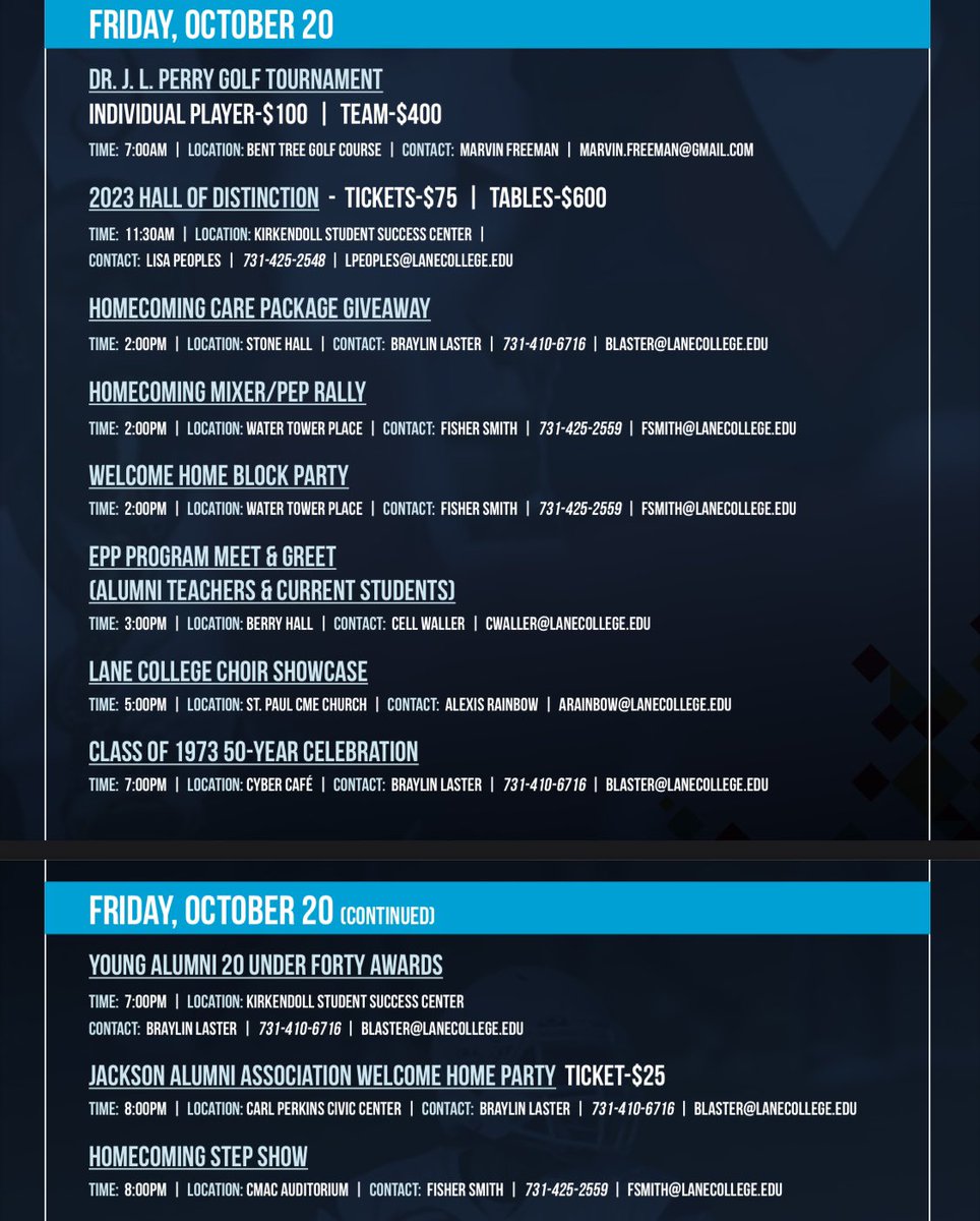 laster824's tweet photo. The 2023 Homecoming schedule of events is now available and can be accessed by clicking the link below. We are excited to celebrate this year’s homecoming with you!

Homecoming Schedule -bit.ly/3PqhRPf

Homecoming Applications - https://t.co/Q85GiiF3kx

Happy Homecoming! https://t.co/K2moeVYUmt