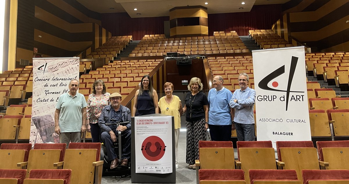 Avui presentació de l’11a edició del concurs internacional de cant líric ‘Germans Pla- Ciutat de Balaguer’. Organitzat per l’Associació Cultural Grup d’Art4 de Balaguer, se celebrarà els dies 21 i 22 d’octubre
més in formació a :
grupdart4.com