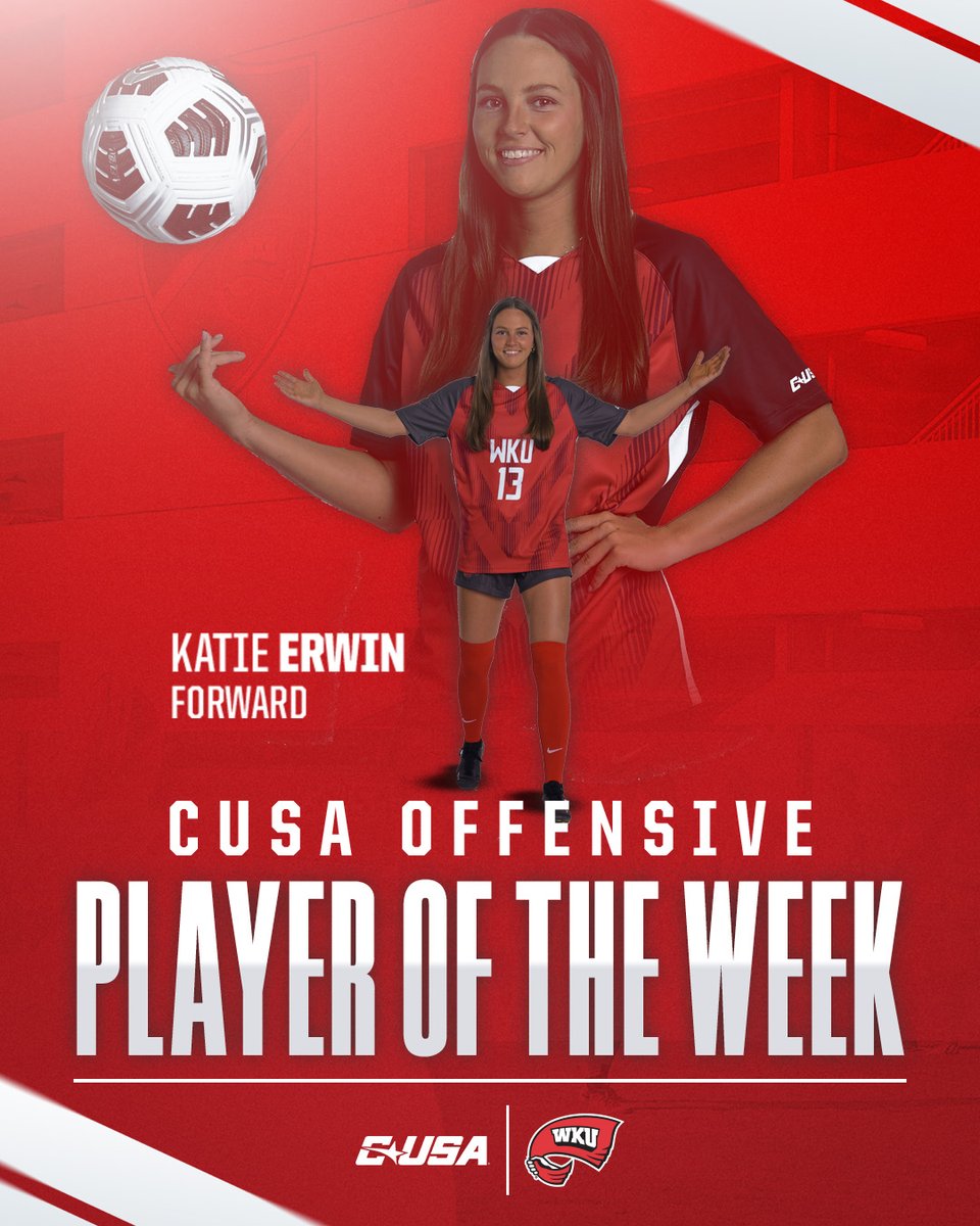 🏅 𝗖𝗨𝗦𝗔 𝗢𝗳𝗳𝗲𝗻𝘀𝗶𝘃𝗲 𝗣𝗹𝗮𝘆𝗲𝗿 𝗼𝗳 𝘁𝗵𝗲 𝗪𝗲𝗲𝗸 🏅

Congrats to <a href="/katieerwin6/">Katie Erwin</a> on earning her 3rd career weekly CUSA honor! 

📰 goto.ps/44ZECQ2