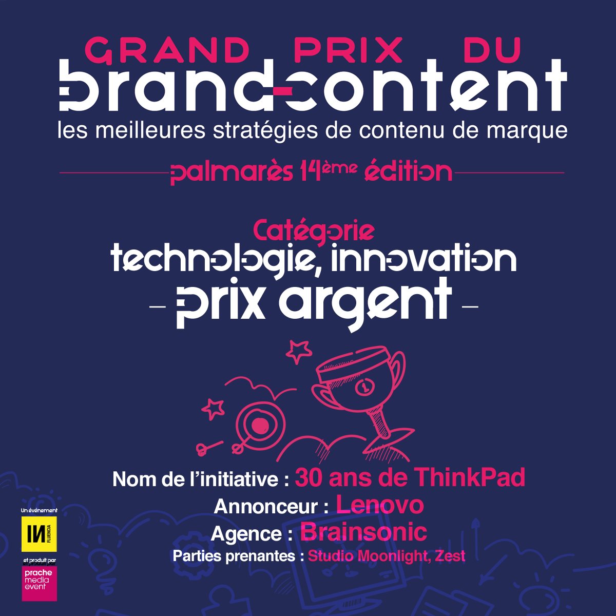 gp_brandcontent's tweet photo. 🥈 Toujours dans cette catégorie, un prix ARGENT est remis à l’initiative : "30 ans de ThinkPad".

🌟 Annonceur : @lenovofr
🧠 Agence : @BrainsonicParis
🤝 Parties prenantes : Studio Moonlight, Zest

#GPBrandContent23 https://t.co/6c1hIWRRdP