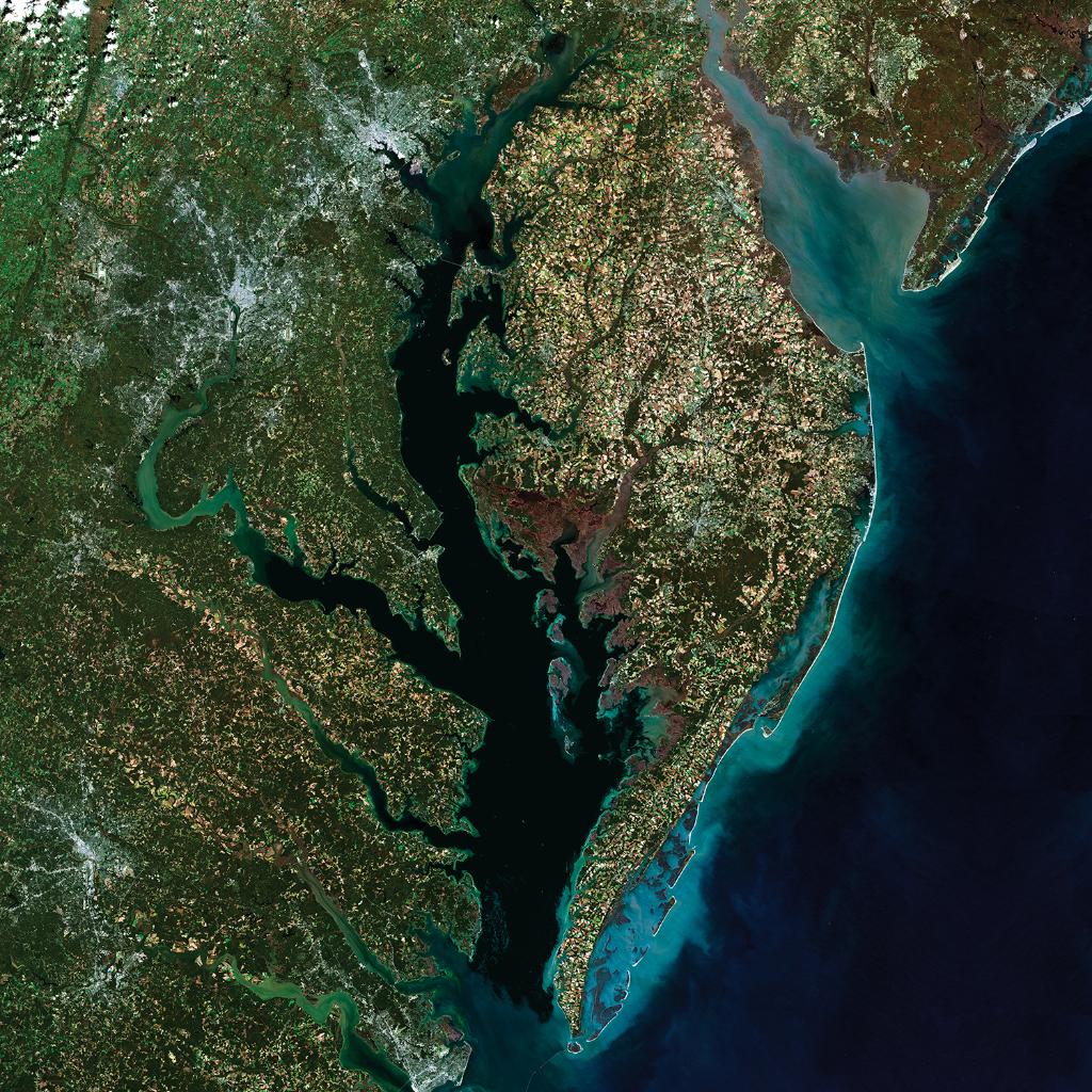 The #Chesapeake Bay is the Nation's largest #estuary! 

📸: Here is what it looks like from space, photo credit <a href="/USGS/">USGS</a> 

#NationalEstuariesWeek