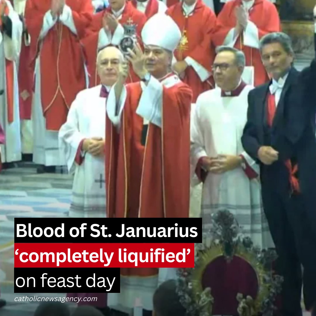 “We have just taken from the safe the reliquary with the blood of our patron saint, which immediately completely liquefied,” the abbot of the chapel of the treasury of the Naples Cathedral announced on Sept. 19. bit.ly/3ZqS0M0