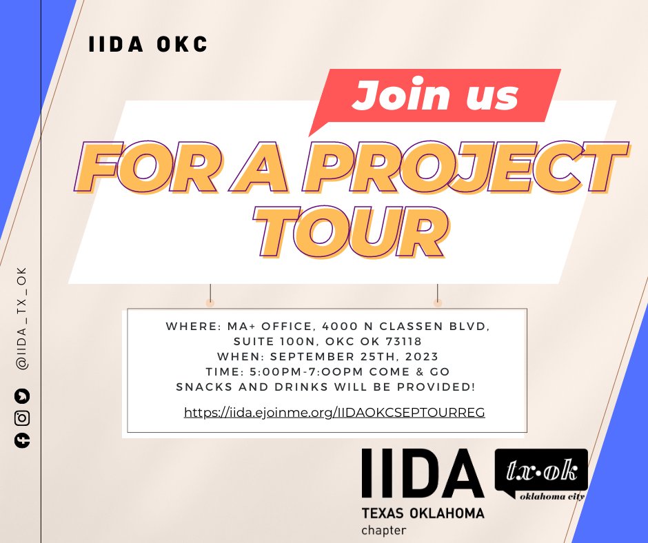 MAplusArch's tweet photo. You will not want to miss it!! On September 25, MA+ will be hosting a project tour with @IIDA_OKC and we can't wait to see you so don't forget to register!

For more information and registration: https://t.co/Eo6ZG6fXnd https://t.co/GNf7z5Ajtr