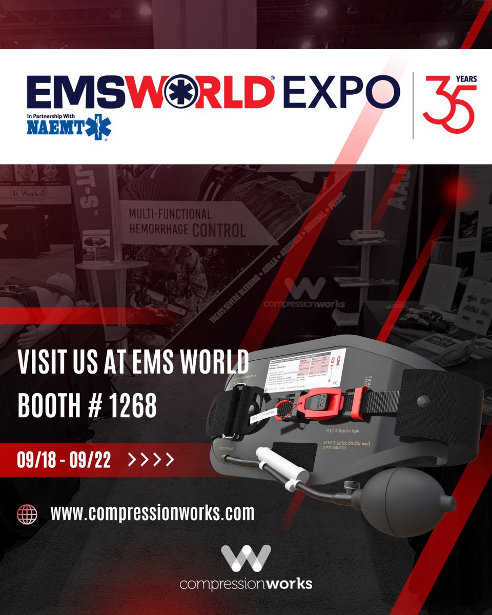 CompressionWork's tweet image. 🚑 Hello from New Orleans! 🎭

Join us at #EMSWORLD, Sept 18th-22nd, Booth 1268. Discover our innovative compression solution firsthand and see why it&apos;s a game-changer in EMS care.

#CompressionWorks #SimLab2023 #EMSNewOrleans #aajts