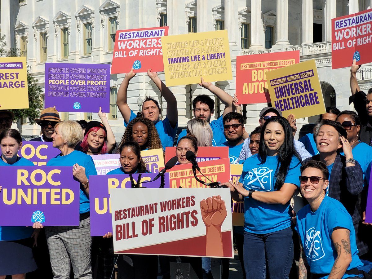 foodchainworker's tweet photo. Proud to join our members @rocunited and restaurant workers from across the country at today's press conference for a #RestaurantWorkersBillofRights outside the Capitol! Learn more: https://t.co/NWJCCGfQIs https://t.co/hKTWjdxkRd