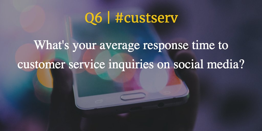 GregOrtbach's tweet photo. Q6 | #custserv
What's your average response time to customer service inquiries on social media? https://t.co/XomKtOMVyz