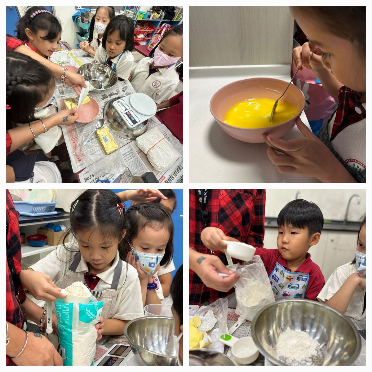 The Whisk Society CCA is in full force, working on cinnamon blondies.These young bakers learnt how to use a digital scale to measure their ingredients and were then treated to some yummy cinnamon goodness! <a href="/HELPISKL/">HELP International School</a> #youngbakers #extracurricular
