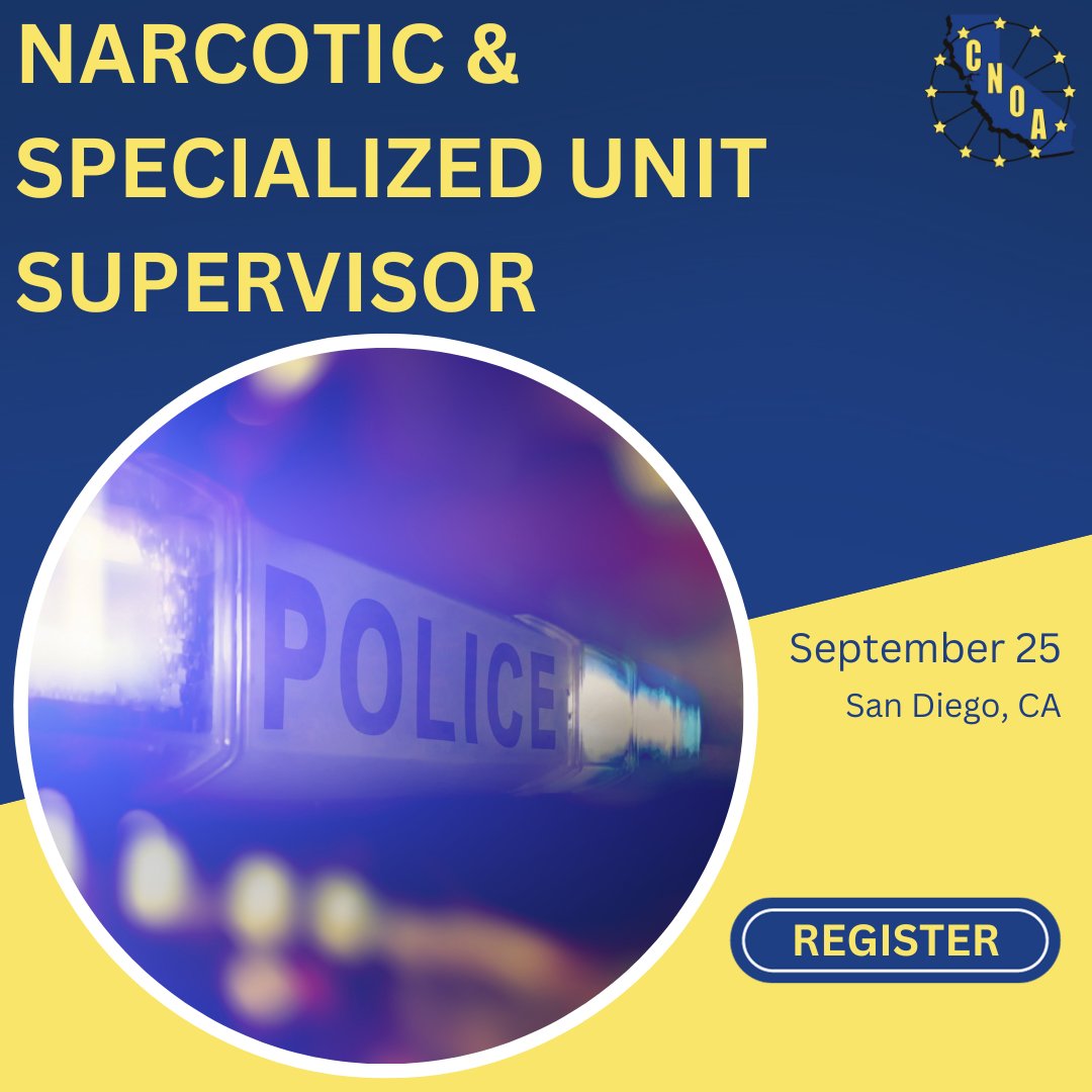 calnarcs's tweet image. This class is an interactive 40-hour course that brings together Supervisors and Managers of Narcotic and Specialized Units, and subject matter experts with extensive teaching experience. 
 #subjectmatterexperts #CNOA #lawenforcement
