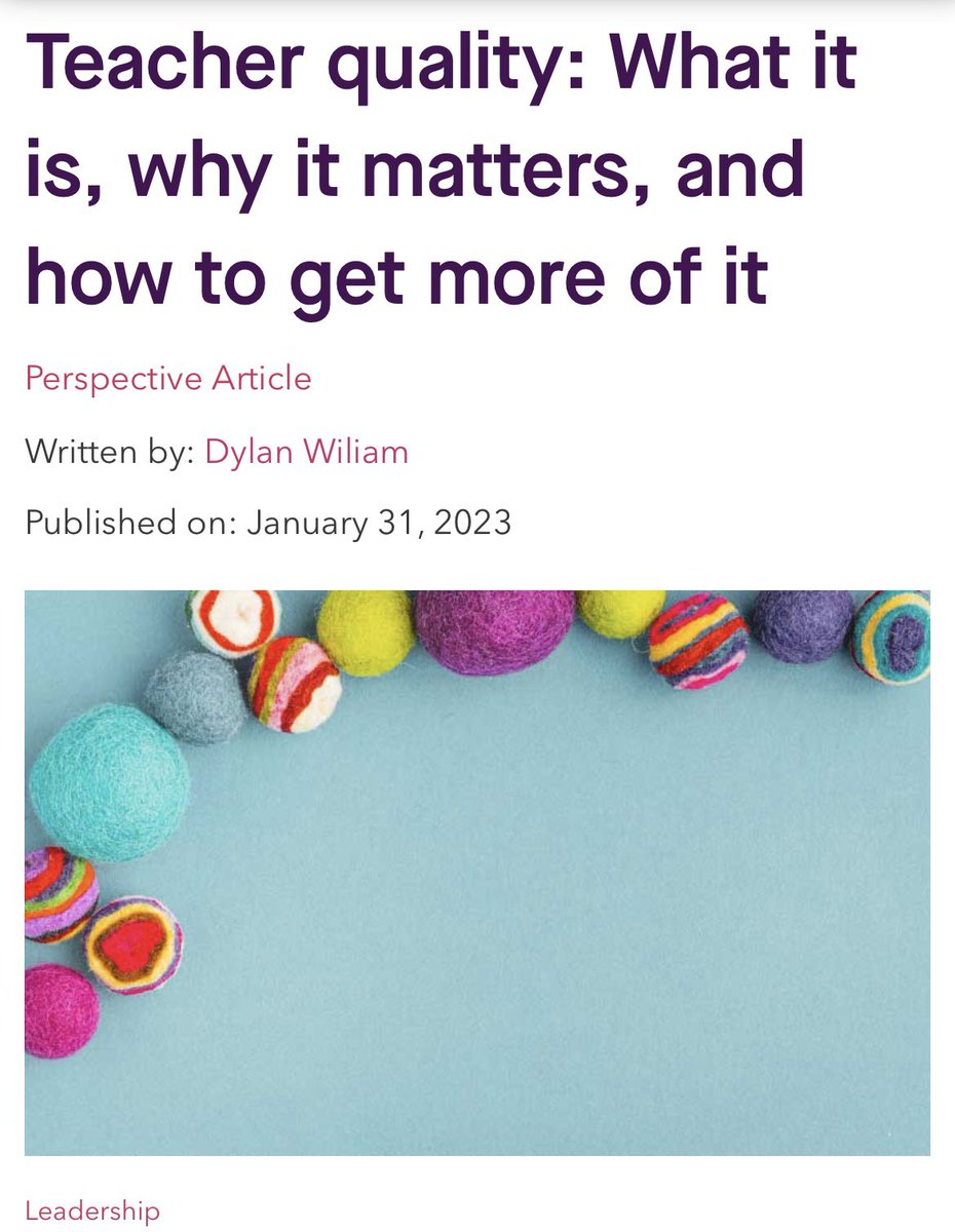 Revisited this excellent piece today. 

“If we direct our energies not on evaluating teachers but on improving them, we are far more likely to improve the quality of education that our pupils receive.” 

my.chartered.college/impact_article…