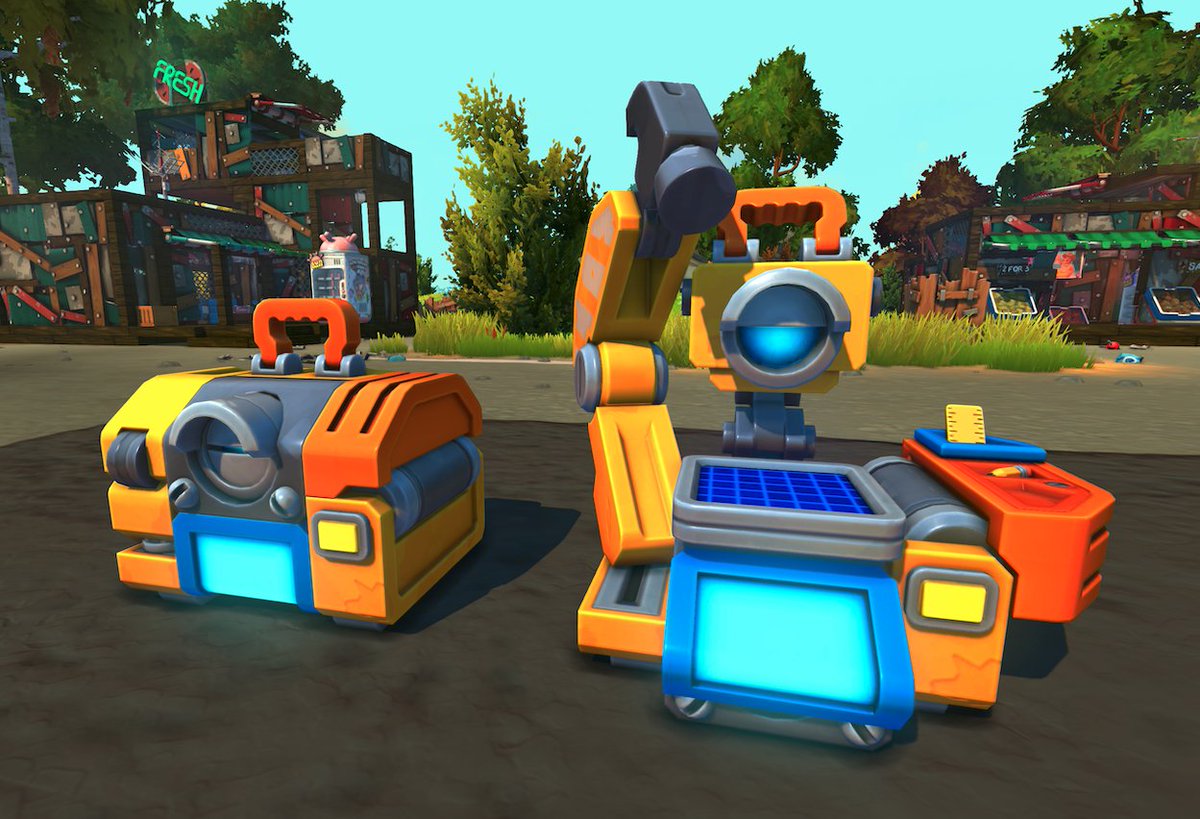 Hi Mechanics!
Introducing the new Baby Craftbot!
This version is way more portable. It can craft basic blocks and useful parts. The Baby Craftbot can be a lifesaver when your survival adventures turn sour and you end up with a broken creation far from home.