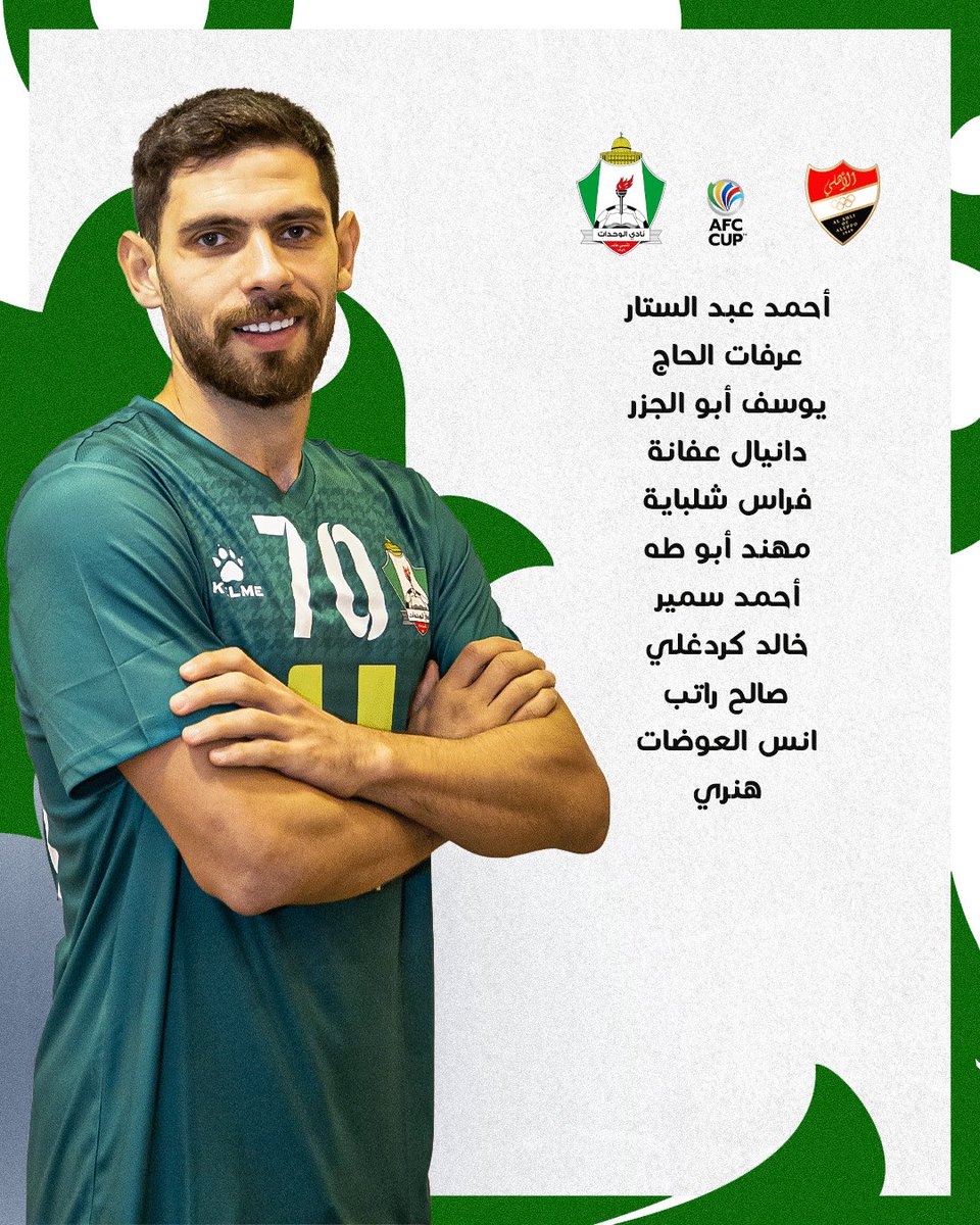 sc_wehdat's tweet photo. اختيارات المدير الفني رشيد اليافعي للقاء اليوم

#الوحدات #كأس_الاتحاد_الآسيوي https://t.co/zfUYulXETl