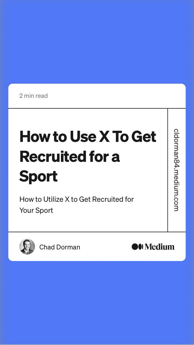 CLDorman84's tweet photo. How to Use X To Get Recruited for a Sport 
https://t.co/ioRJOt3eGo #collegesports #athleticrecruiting #recruiting #studentathletes https://t.co/typhKr5eAp