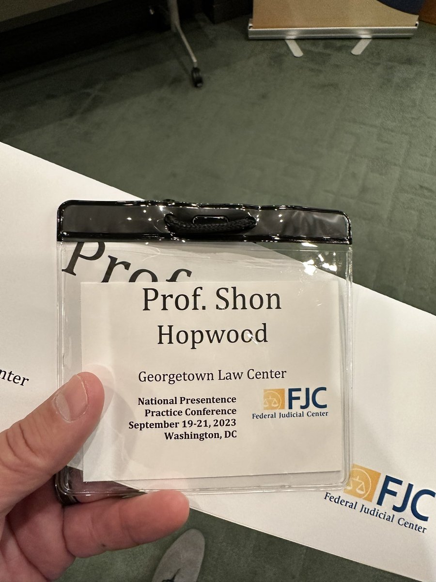 Spoke about the goals of federal sentencing today at the Federal Judicial Center before a bunch of officers from U.S. Probation. Love the opportunity to speak to policy- and decision-makers. #SecondChances #sentencing