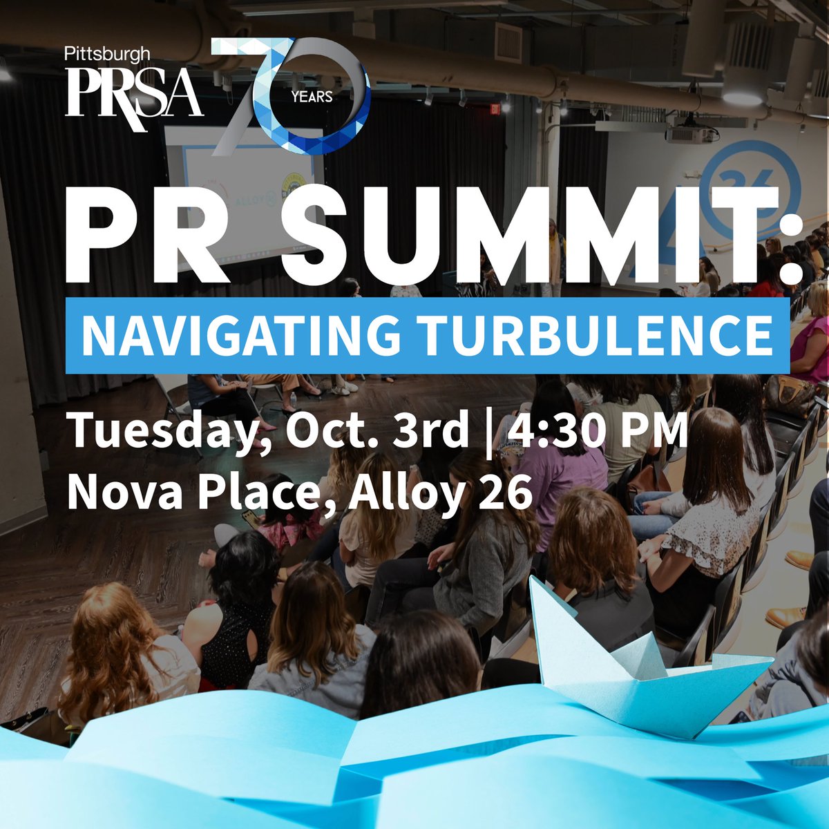 Join us at Navigating Turbulence, our annual PR Summit on October 3 from 4:30-8:30 PM at @alloy26pgh. 

Don't miss out: eventbrite.com/e/2023-pr-summ…