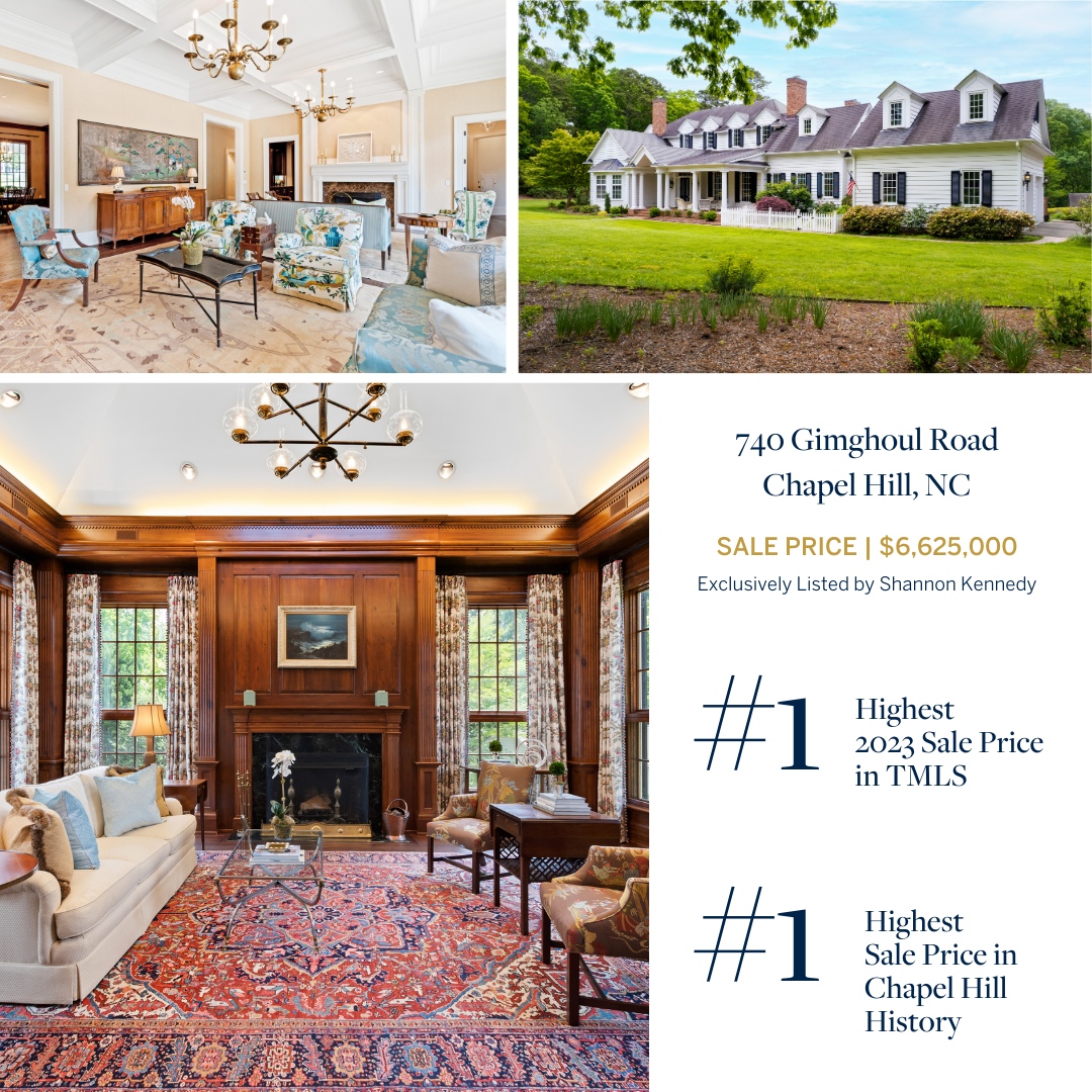 Hodge_Kittrell's tweet photo. We are thrilled to announce an unprecedented achievement in Triangle real estate! 🎉 We are proud to commemorate these momentous milestones below: 

 #1 Highest Sales Price in Chapel Hill History
 #1 Highest 2023 Sale Price in TMLS
 #1 Highest 2023 Sale Price in Cary https://t.co/TFgwiLqwJQ