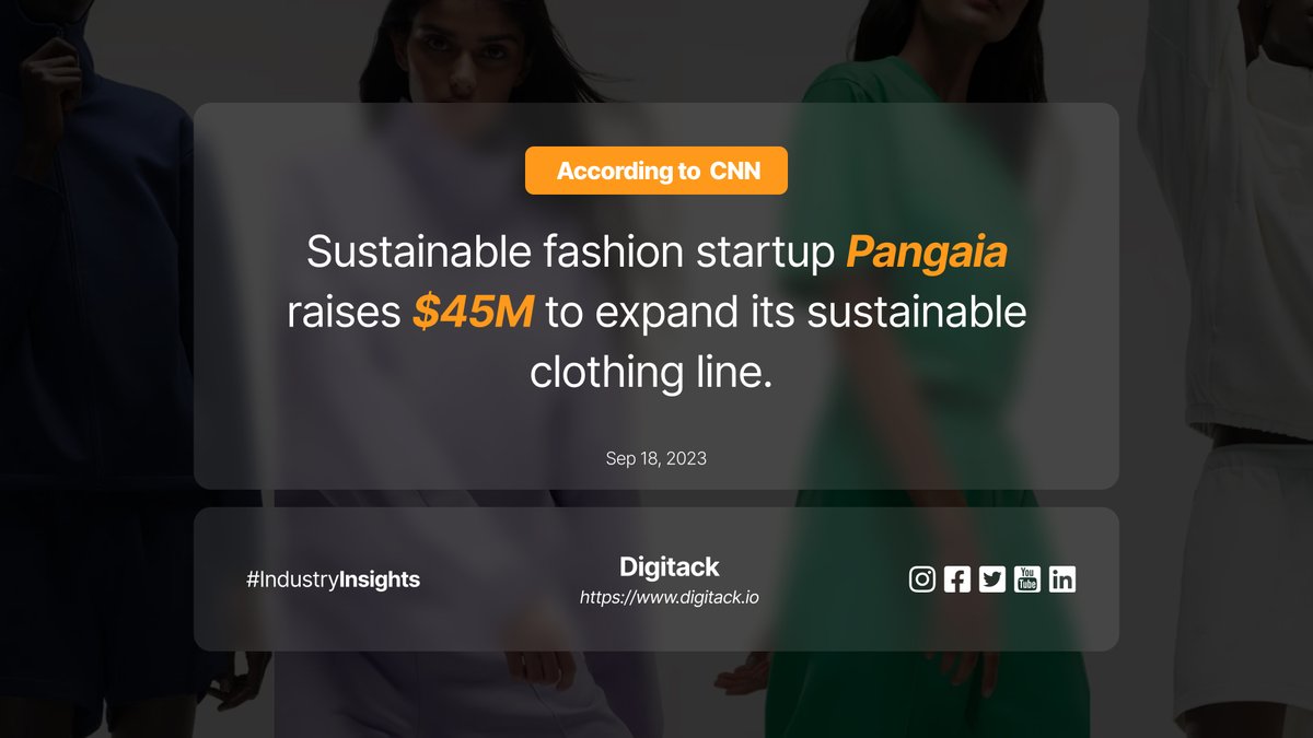 Digitack's tweet image. 🌿 Sustainable Fashion Startup Pangaia Raises $45M to Expand Eco-Friendly Clothing Line! 👗🌎

Stay tuned for trendy, earth-friendly attire.

Follow Digitack for eco-conscious fashion: digitack.io

#Pangaia #SustainableFashion #Funding #EcoFriendlyClothing #FashionWit