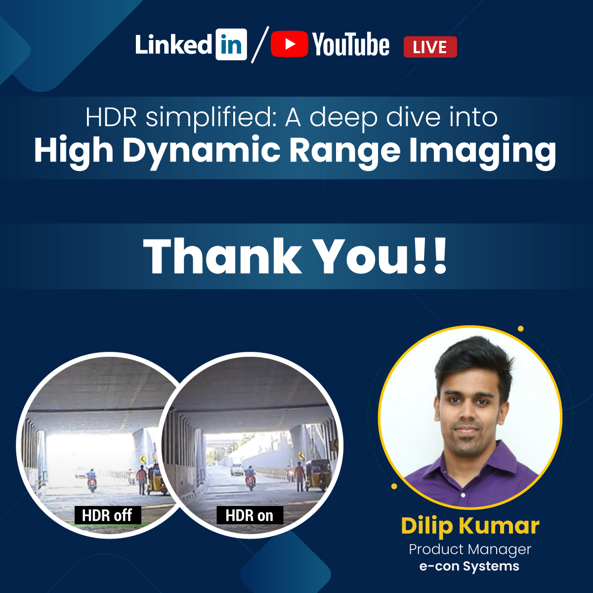 econsystems's tweet image. A Big Thank You to Everyone Who Joined Us!

We&apos;re truly grateful for the overwhelming response to our LinkedIn and Youtube live. Your engagement and insightful questions have made this a rewarding experience for all involved.

#webinar #HDRtechnology #embeddedvision