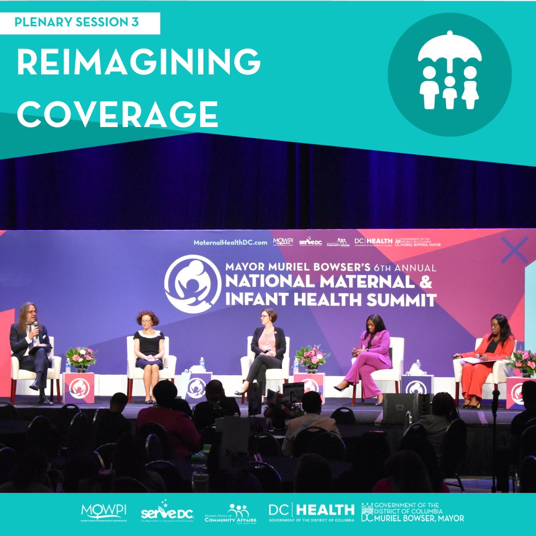 We had a great discussion in Plenary Session 3 on what it means to be reducing barriers to improving health outcomes, all by reimaging health care coverage 🏥 Thank you to our speakers for bringing this conversation to the #DCMaternalHealth Summit!