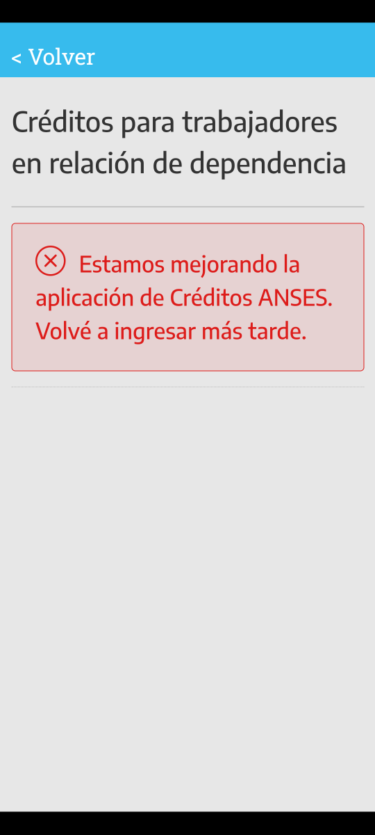 Desde ayer que intento sacar el préstamo y me aparece esto después de ponerlo CBU. Ya probé realizar el trámite desde distintos dispositivos. A alguien más le pasa esto? Por qué no puedo avanzar con la solicitud <a href="/Anses/">ANSES</a> ?
