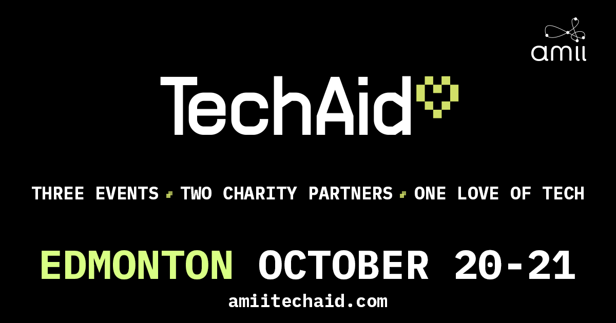 AmiiThinks's tweet photo. We're excited to announce that TechAid is back on October 20-21!
Learn from top experts, connect with like-minded individuals & give back to local causes incl. @BoyleStreet & @StolleryKids. Learn more & reserve your spot here: https://t.co/fFYgtrNsgi
#TechAid2023 #CharityEvent https://t.co/5AiQF6NtRa