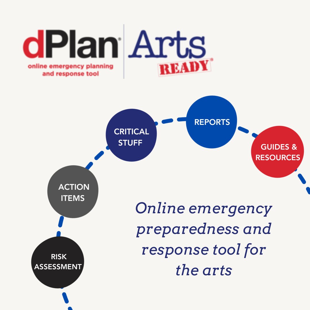 NCAPER3's tweet image. You needs a readiness plan – but how do you start? dPlan|ArtsReady is an online emergency preparedness and response tool, designed with arts organizations in mind, regardless of their size, scope, or discipline. dplan.org #NPM2023, #BeReady, #NCAPERPrepSept