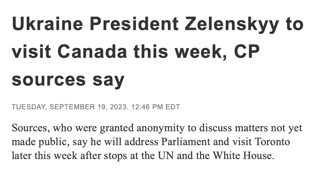 dimitrilascaris's tweet photo. Zelensky is coming to Canada.

He'll ask for more money from Canadian taxpayers. 

He'll tell us that Ukraine is fighting for our freedom, that it can defeat Russia and that this war was unprovoked. 

It's a pack of lies.

This proxy war was provoked, and Ukraine cannot win it. https://t.co/nW3Mtc3ID1