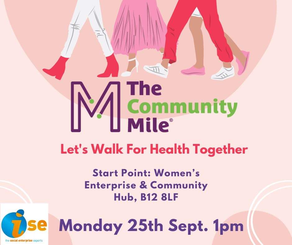 💜Join our first ever Community Mile!!! A brisk local 15 minute walk in the name of Health and Community! Open to ALL! Women &amp; Enterprise and Share Community Project look forward to seeing you!!! 🚶‍♀️#HealthIsWealth #CommunityMile