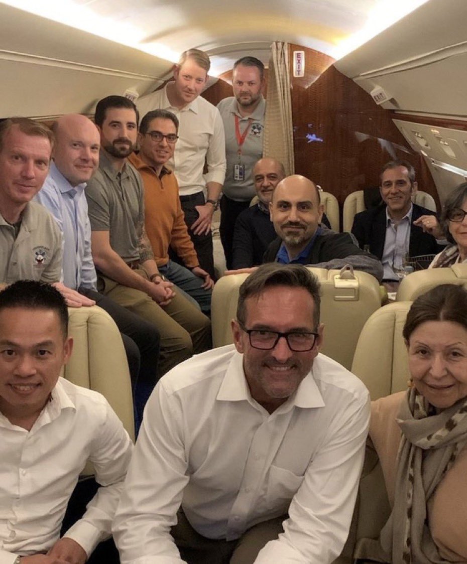 We are extremely delighted now that the five hostages from Iran landed safely in United States and with their families. Welcome back home. We wish you all peace and happiness and hope for the release of all innocent hostages around the globe.
#FreeIranHosteges