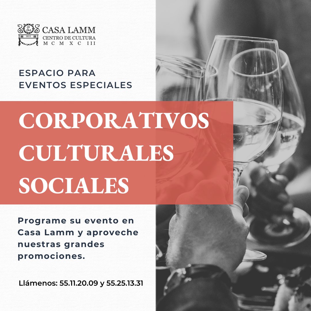 ¿Estás buscando un lugar para realizar un evento?

Casa Lamm abre sus puertas para tus eventos. Aprovecha nuestro plan de promociones.

¿Necesitas más información? Déjanos tus datos y nos comunicaremos contigo. Entra a casalamm.com.mx/eventos-especi…

#EventosLamm #CDMX  #Eventos #México