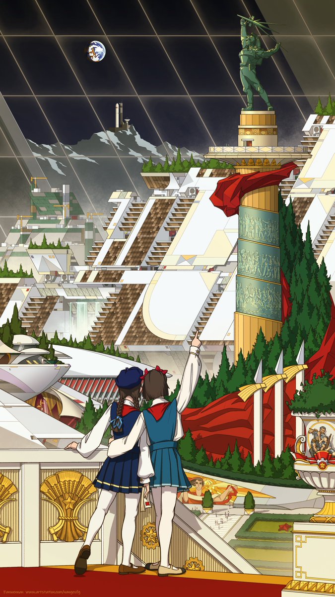 《Cross the old night》
This generation just built a bridge for future strangers to use. You may see him one day...
#MoonColony
artstation.com/artwork/EvX2xe