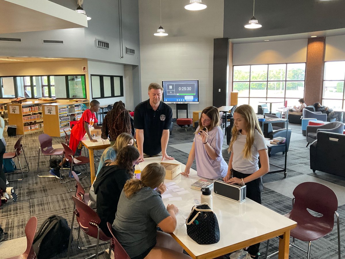 Ms. Tigner’s and Ms. Miller-Perry’s Biology classes came in Monday and Tuesday for an old school breakout game. #SchoolLibrary