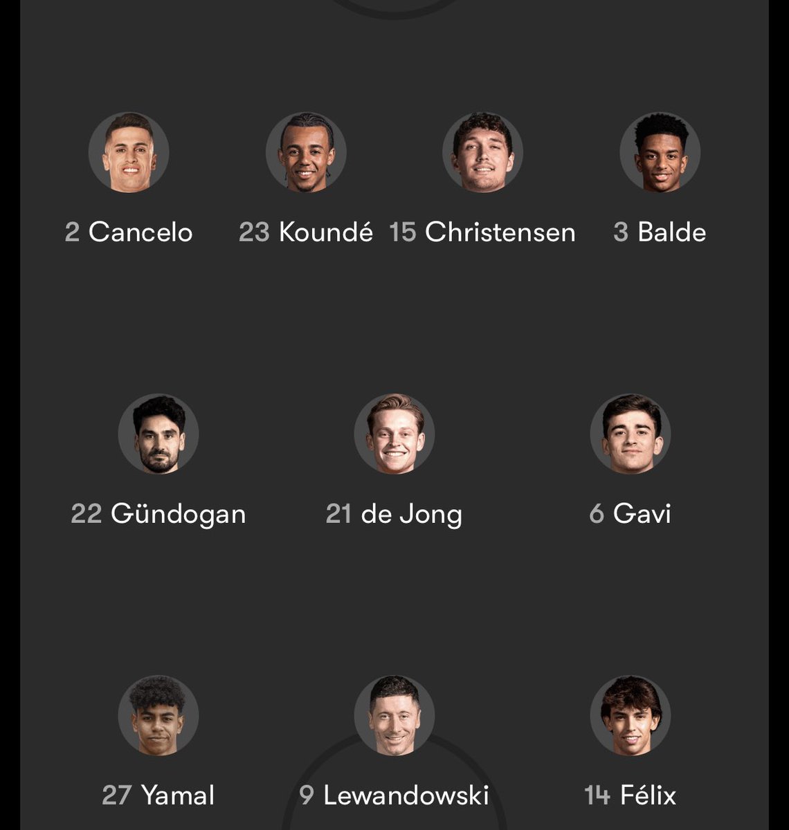 ExtasyVens's tweet photo. RT @DAVETV_9: Line up Barcelona a !! 

Sa nou panse ? https://t.co/4bnQeSnyUw