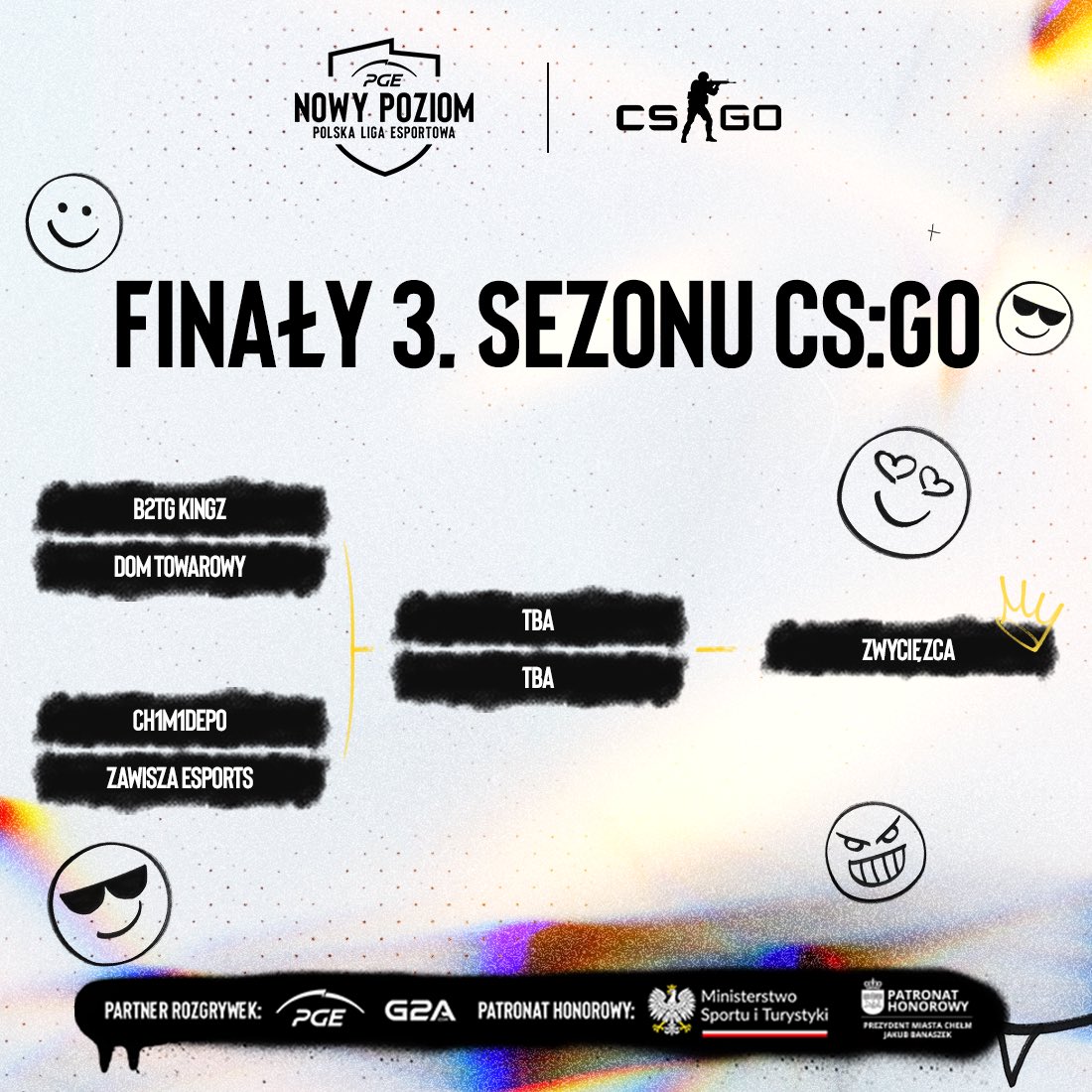 Przedstawiamy drabinkę CS:GO na finały 3. sezonu PGE Nowy Poziom PLE w Chełmie. 👇

Powodzenia: <a href="/Back2TheGamePL/">Back2TheGame</a>, <a href="/CH1M1DEPO/">CH1M1DEPO</a>, <a href="/ZawiszaESPORTS/">Zawisza Bydgoszcz eSports 🇵🇱</a>, #DomTowarowy! 💪