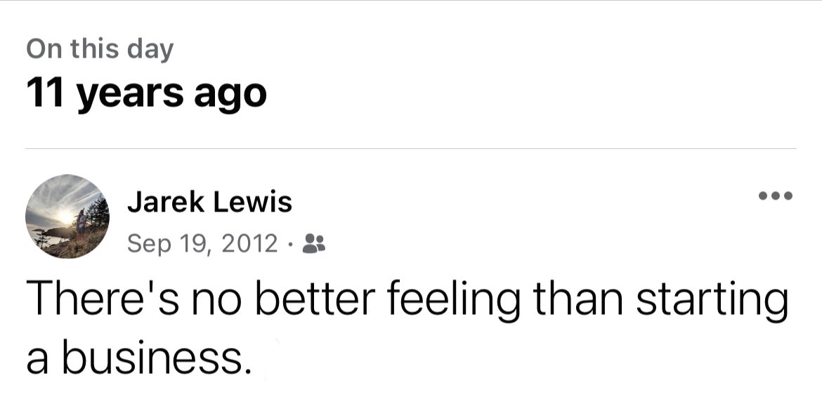 My soloprenuer journey started 11 years ago today.

I was a broke, tired, and frustrated college student with a full time job.

To all of you hustlers out there:

Enjoy the process

You only start from scratch once.