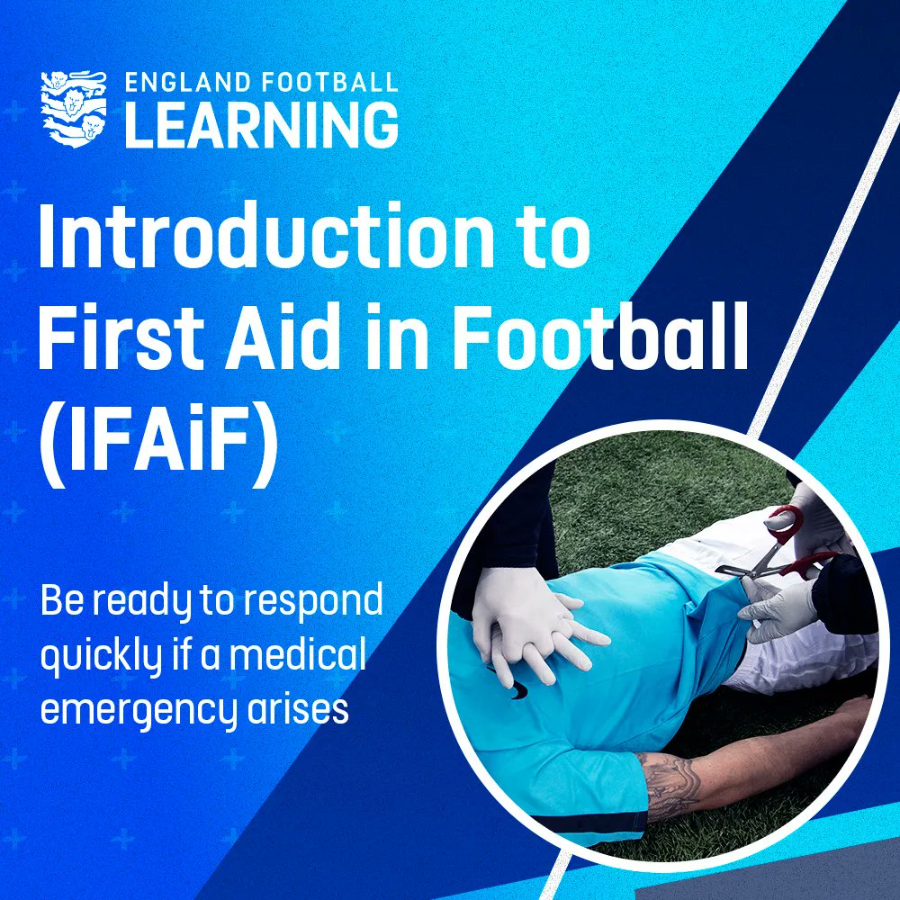 Cheshire Football Association (@cheshire_fa) on Twitter photo Develop your knowledge and understanding of medical care for players of all ages. Take the <a href="/EnglandLearning/">England Football Learning</a> Introduction to First Aid in Football (IFAiF) course, with dates available to book onto now.
➡️ buff.ly/3RV2qyk Develop your knowledge and understanding of medical care for players of all ages. Take the <a href="/EnglandLearning/">England Football Learning</a> Introduction to First Aid in Football (IFAiF) course, with dates available to book onto now.
➡️ buff.ly/3RV2qyk