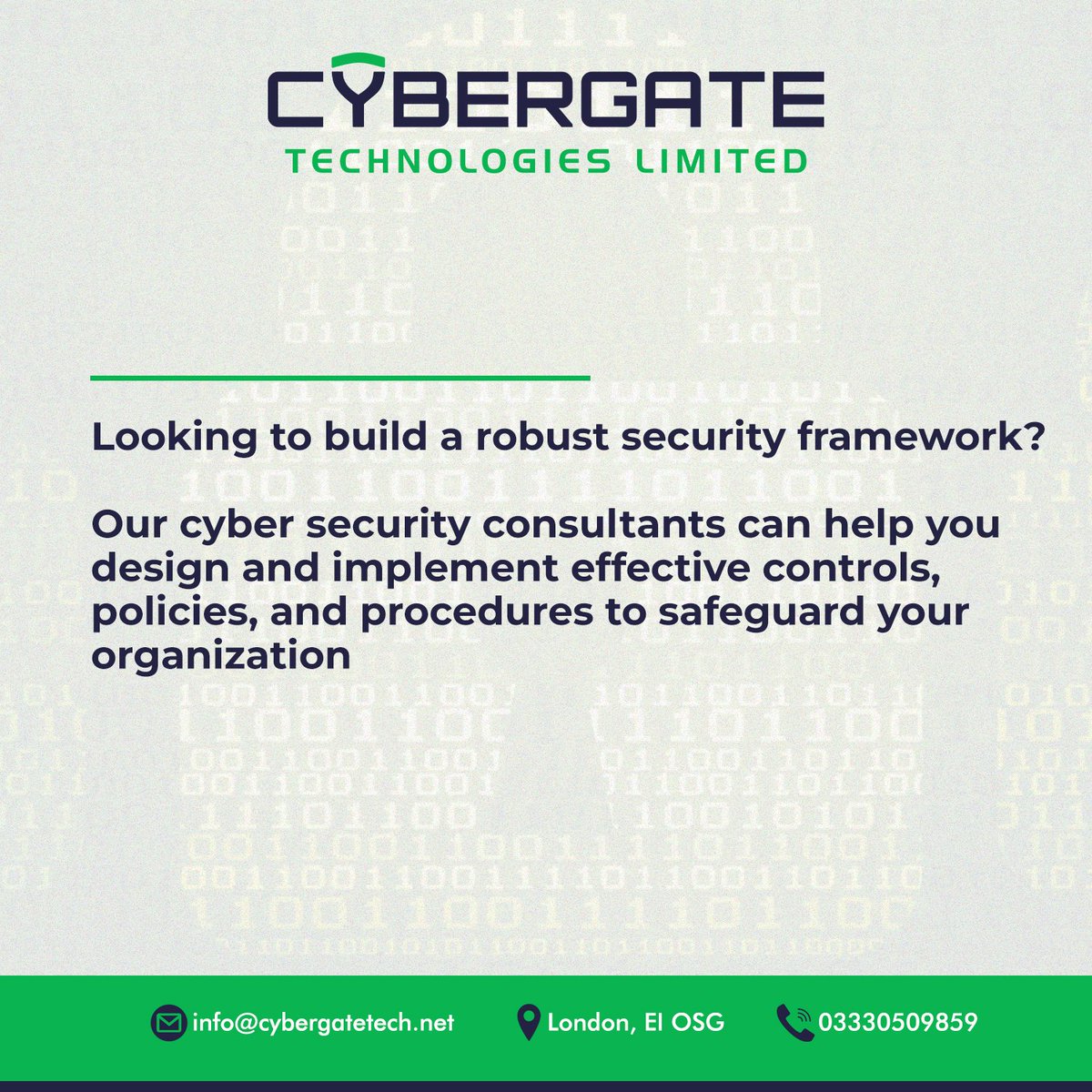 cybergate_tech's tweet photo. Looking to build a robust security framework? Our cyber security consultants can help you design and implement effective controls, policies, and procedures to safeguard your organization.

#CyberSecurity
#RobustSecurity
#SafeguardYourSystem
#SME
#IT https://t.co/dwL2XcK6uR