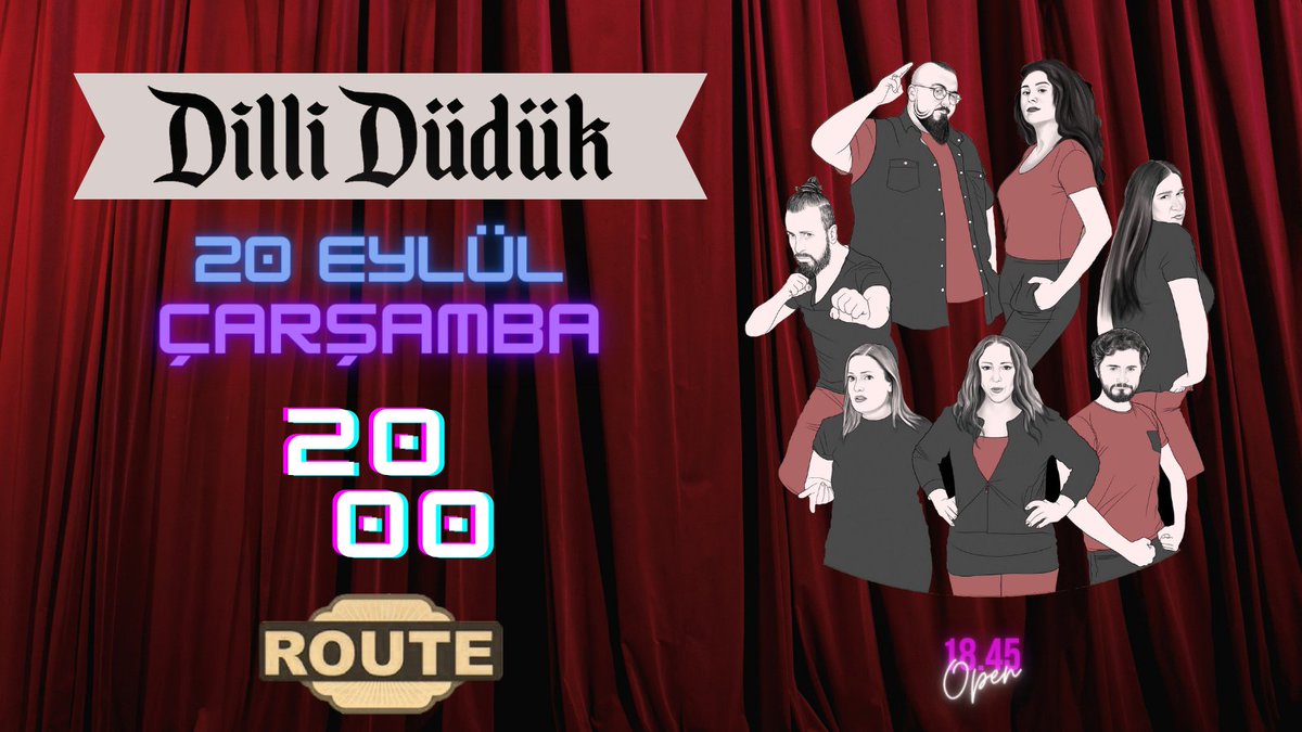 Yarın akşam sezonu açıyoruz 🎭

📅 20 Eylül Çarşamba
🕗 20.00
📍 Route
🎫 Biletler girişte