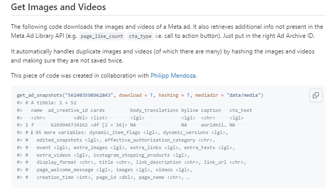 favstats's tweet photo. 🚨UPDATE for {metatargetr} #rstats 📦

If u want to analyze content of political ads u will find that Meta does not let you download images or videos.

@philipp_mendoza &amp; I got you covered! We created a function to download media &amp; even handle duplicates to save space on ur drive https://t.co/ncYuInEnWK