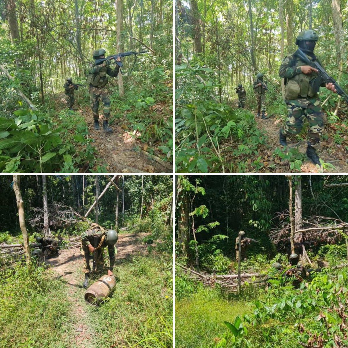 Ejb_Dirlog's tweet photo. 🔁RT || GJ. @dhernandezlarez: #FANB desplegada en la Reserva Forestal de Imataca,  en labores de protección ambiental, detecta y destruye campamento de minería ilegal dedicado a la depredación de la naturaleza. 

#FANB 
#IntegrarEsVencer https://t.co/puV78bg8NX