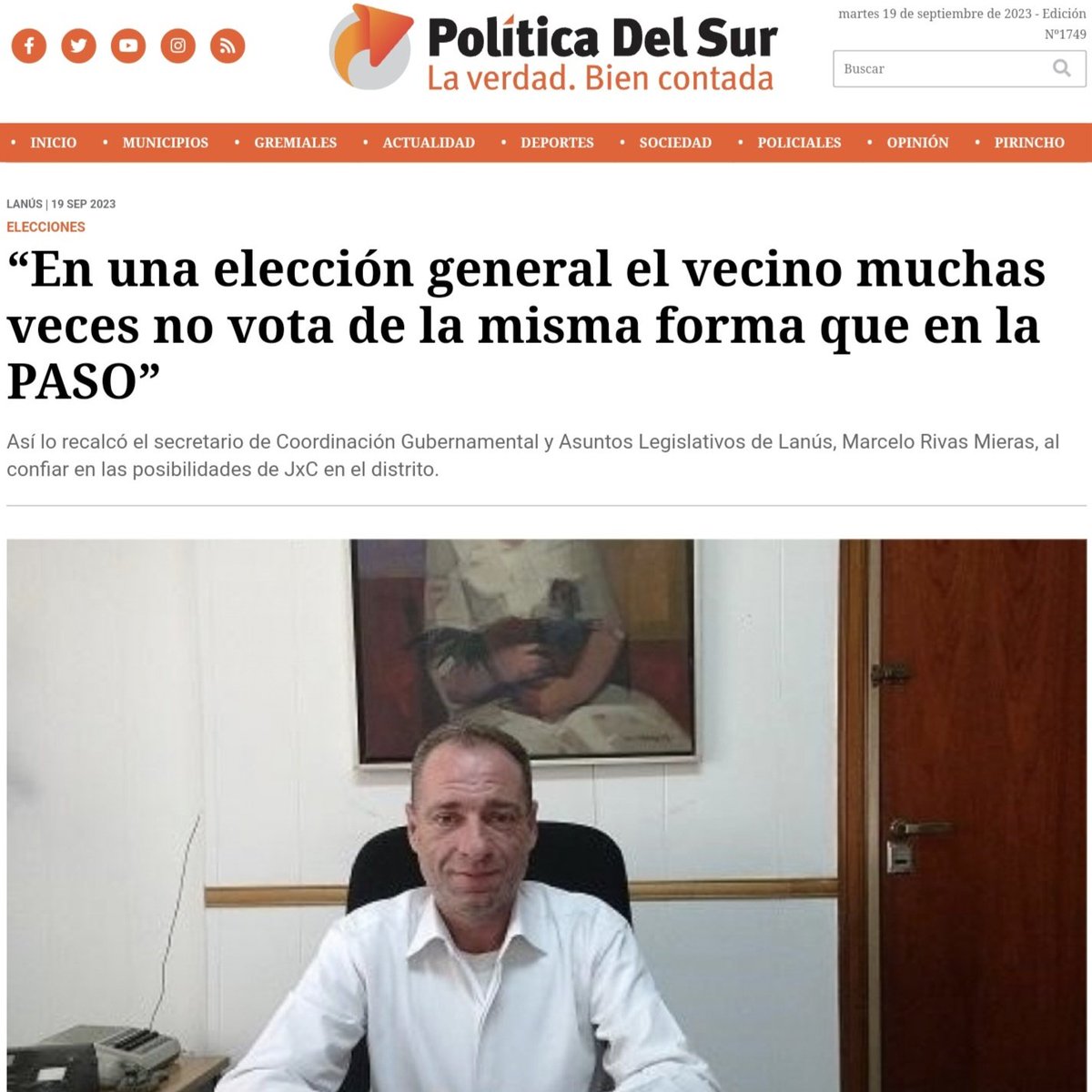 Rivas Miera: “En una elección general el vecino muchas veces no vota de la misma forma que en la PASO” - Vía <a href="/PoliticaDelSur1/">Política del Sur</a>

Nota completa 👇🏻
politicadelsur.com/nota/82713/en-…